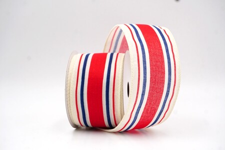 Red  Classic Multi-Color Vertical Stripe Ribbon_KW0446GC-7-2